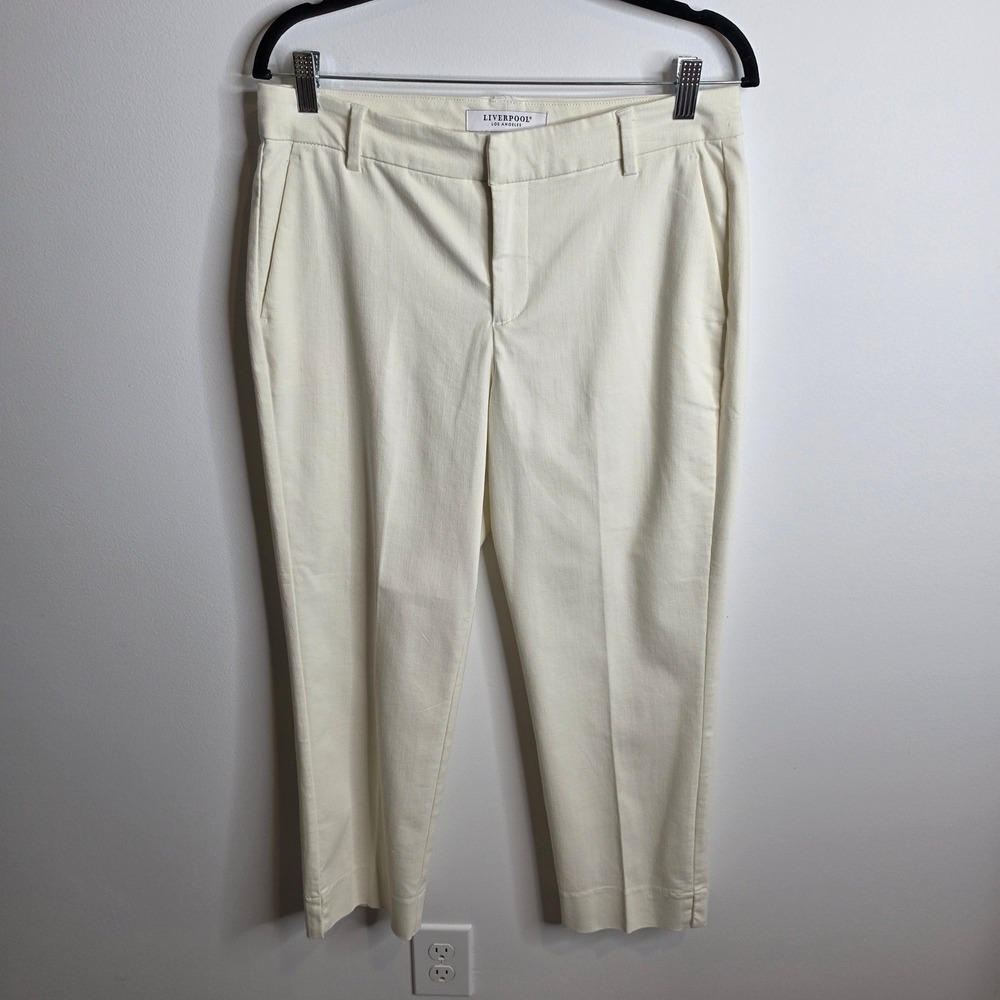 Liverpool Kelsey Trouser Womens 8/29 Cream Ankle Pants